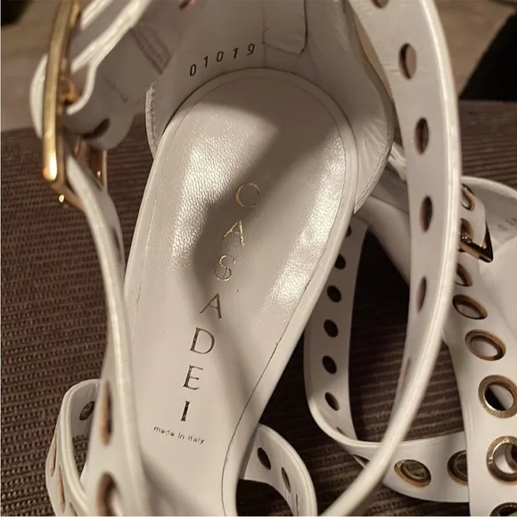 Casadei Italian Leather Studded Stiletto Heels